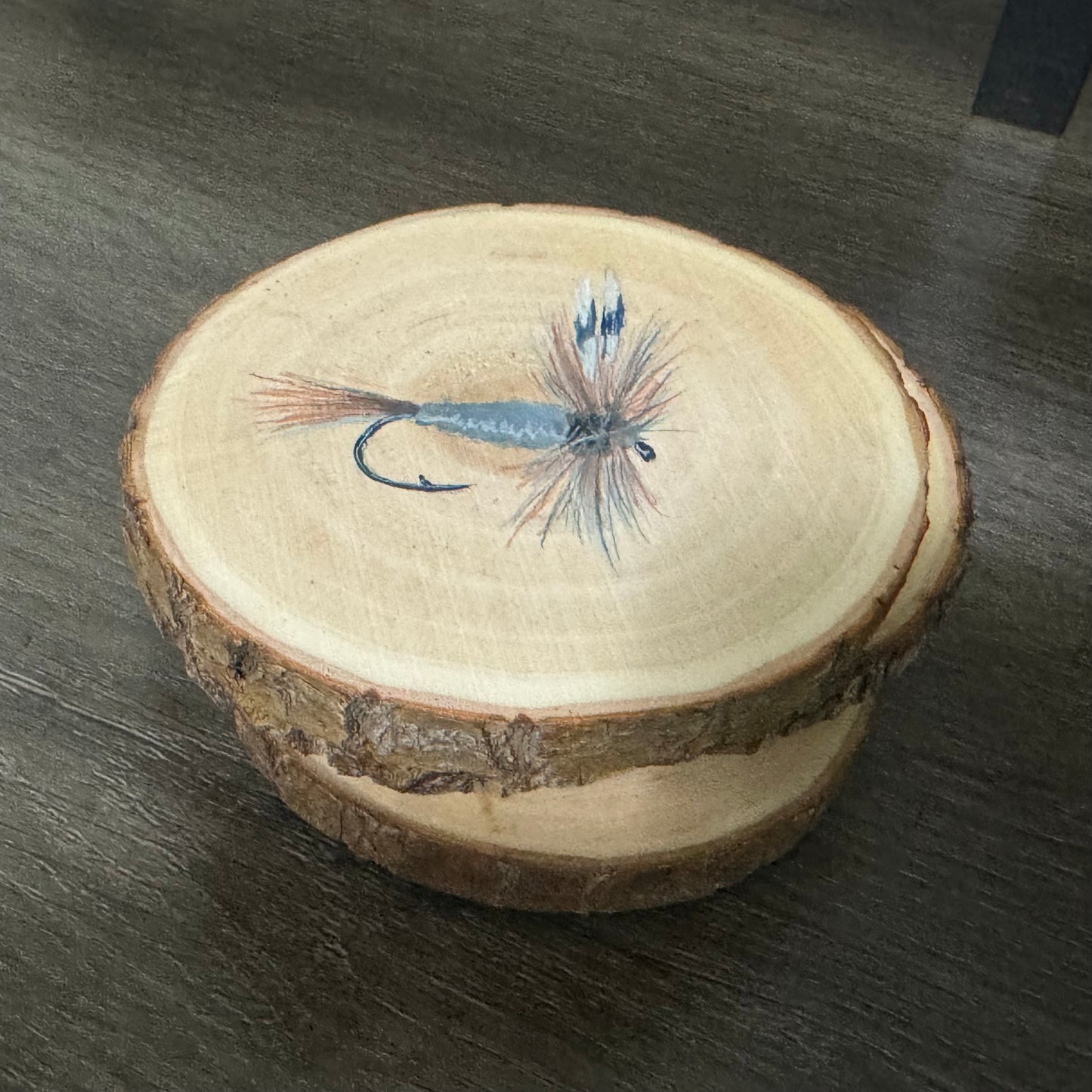 Flyfishing Flies Coasters-Live Edge