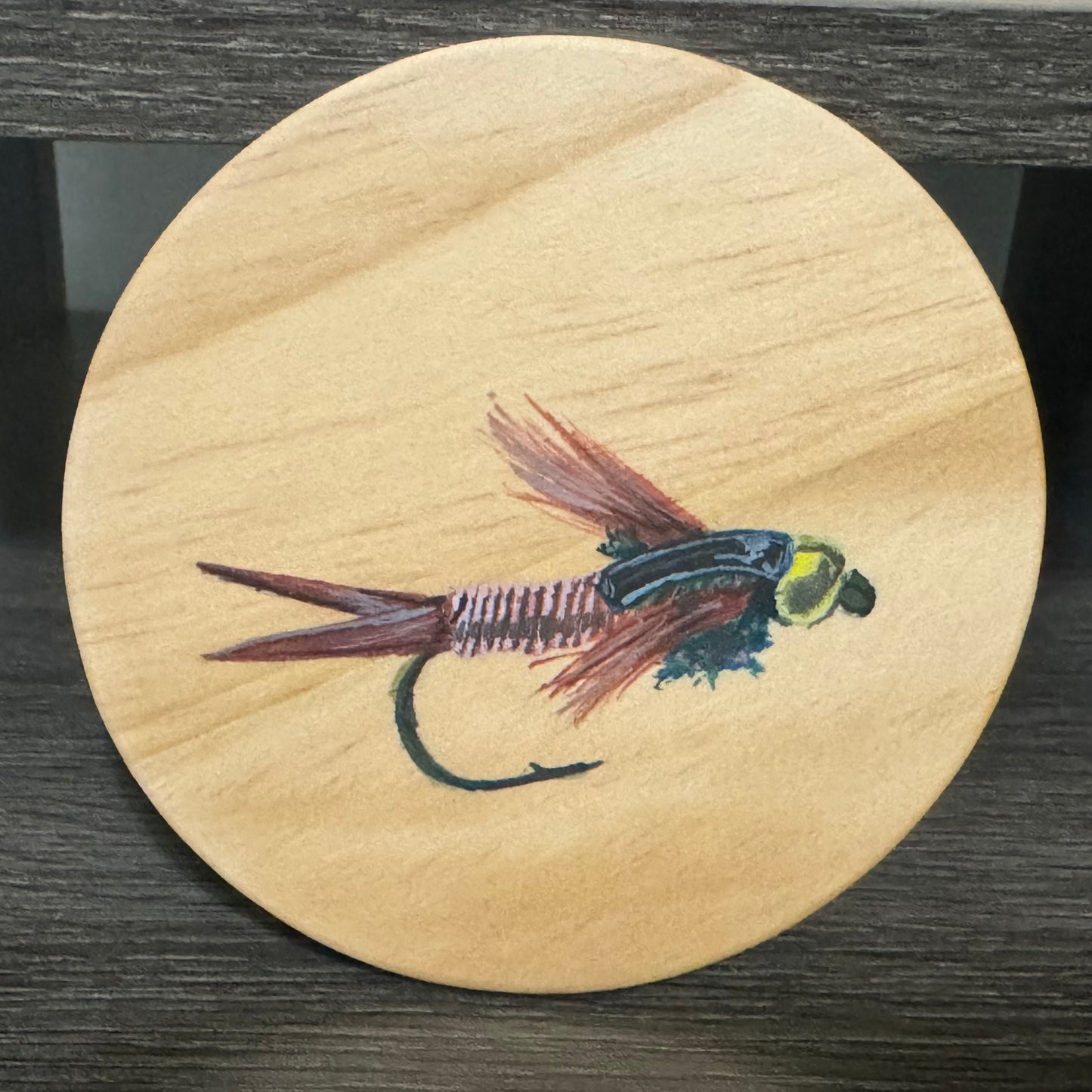 Flyfishing Flies Coasters with Holder