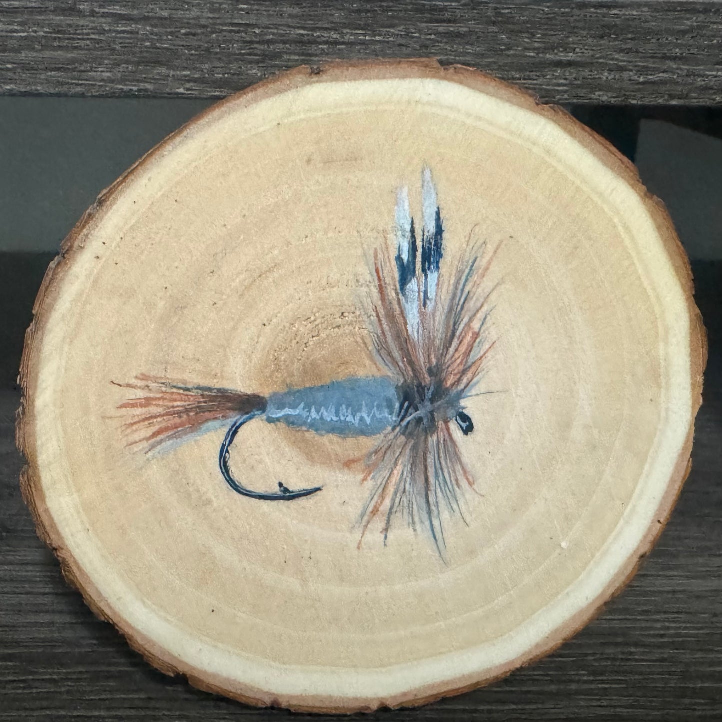 Flyfishing Flies Coasters-Live Edge